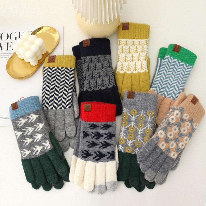 Wool Glove Lined - Осенне-зимние вязаные перчатки из шерсти с