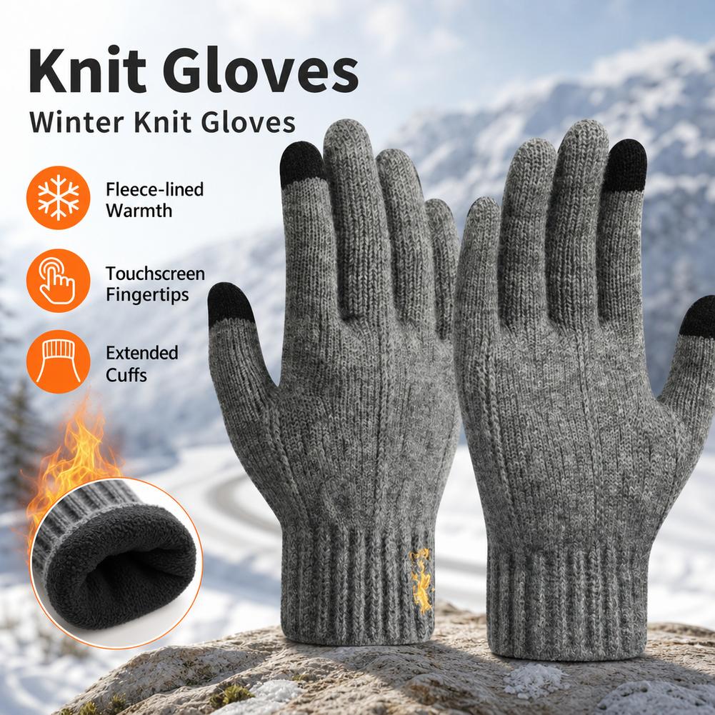 Зимние вязаные перчатки с флис – обзор и цена Wool Glove Lined